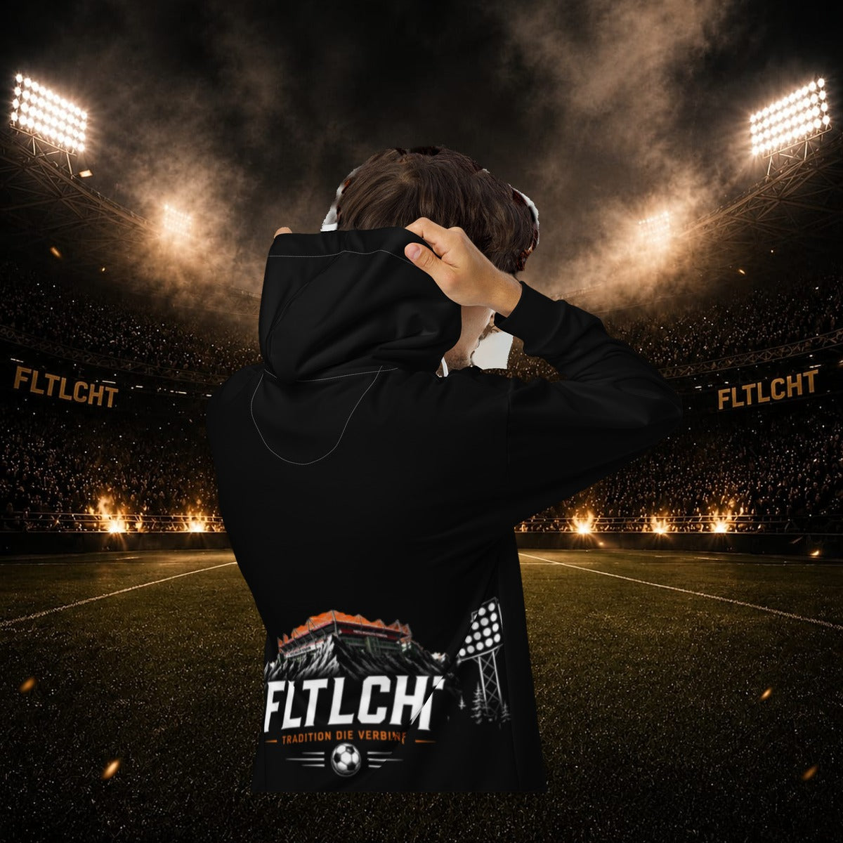 FLTLCHT Zip-Hoodie Weiss Back