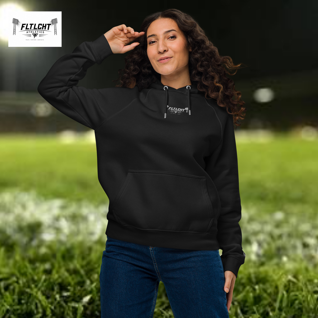 FLTLCHT Athletics Damen Hoodie Schwarz Vorderseite