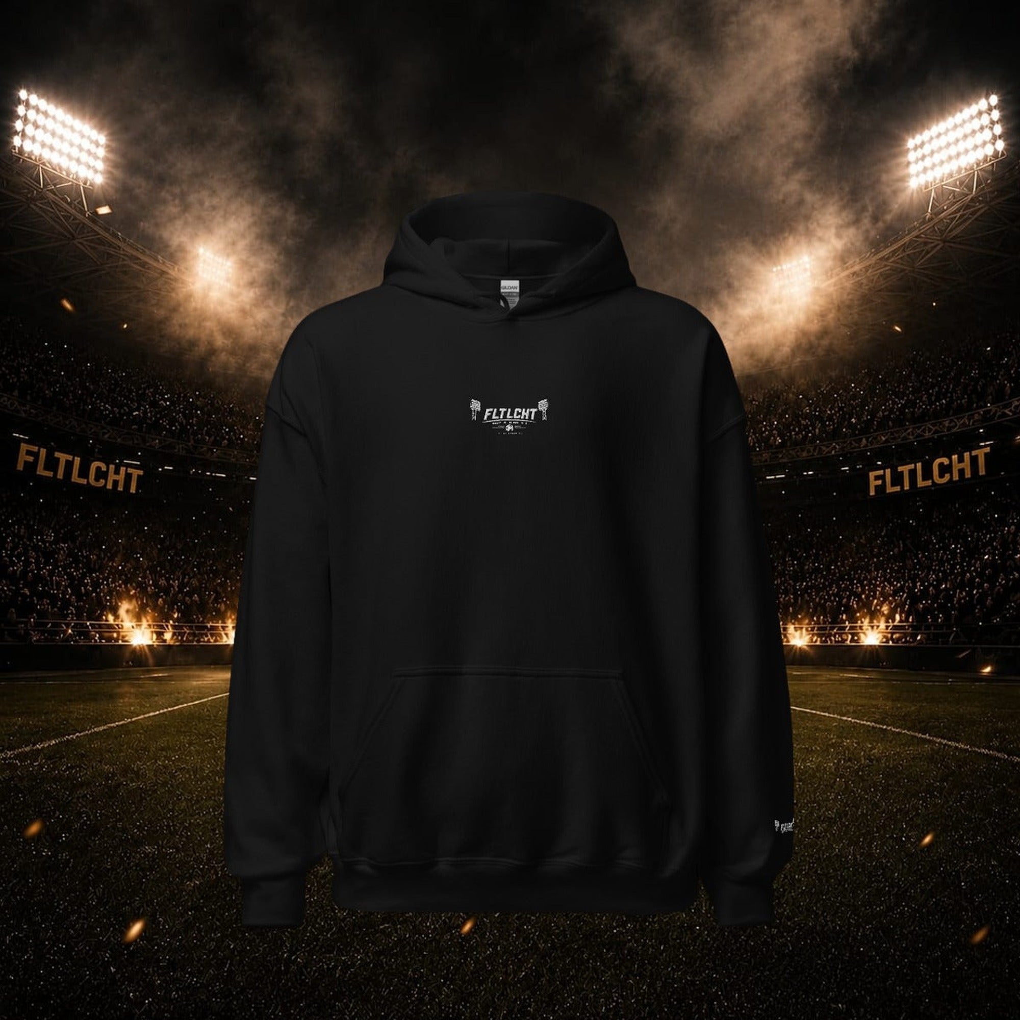 FLTLCHT Hoodie Schwarz Front