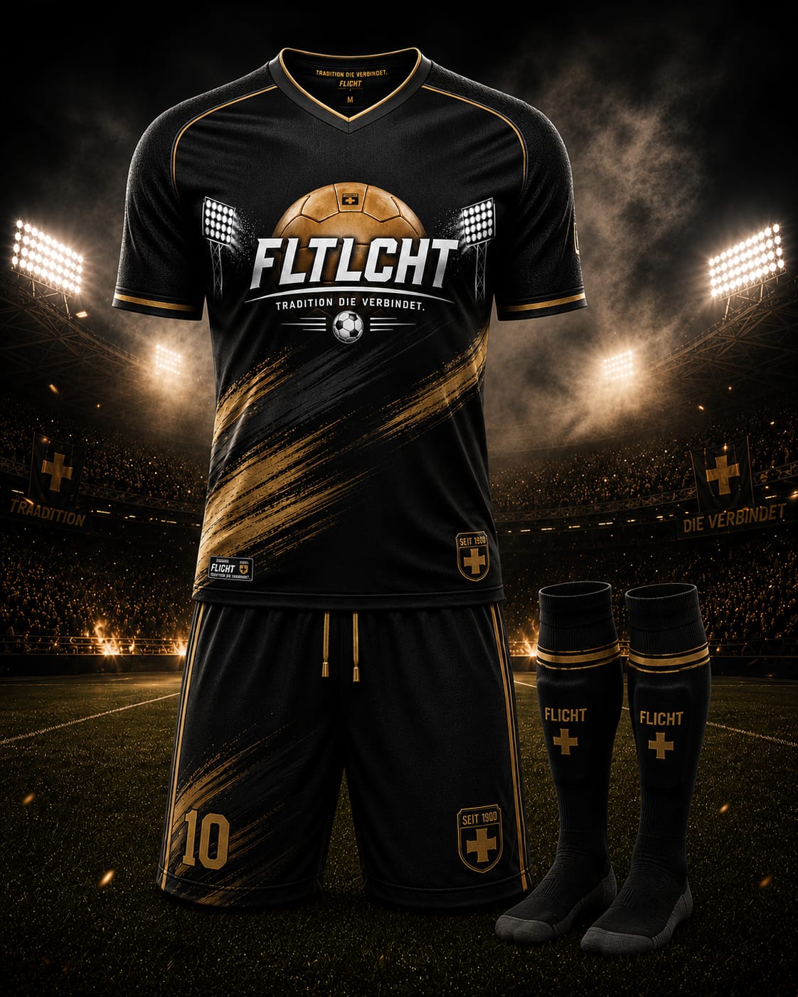 FLTLCHT Trikot Set Schwarz